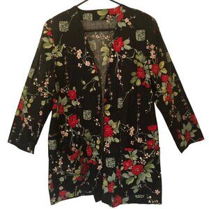 Shacket with floral/Asian print